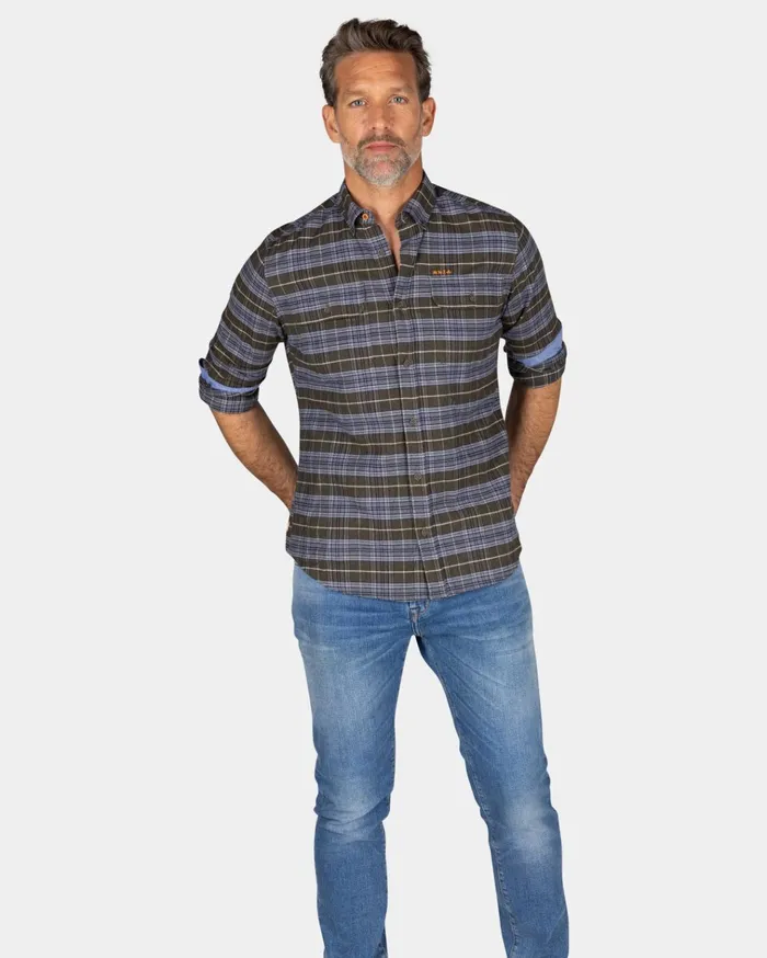 NZA New Zealand Auckland Shirts Green Grey Checked Shirt 8211 Quartz Green 8211 Men