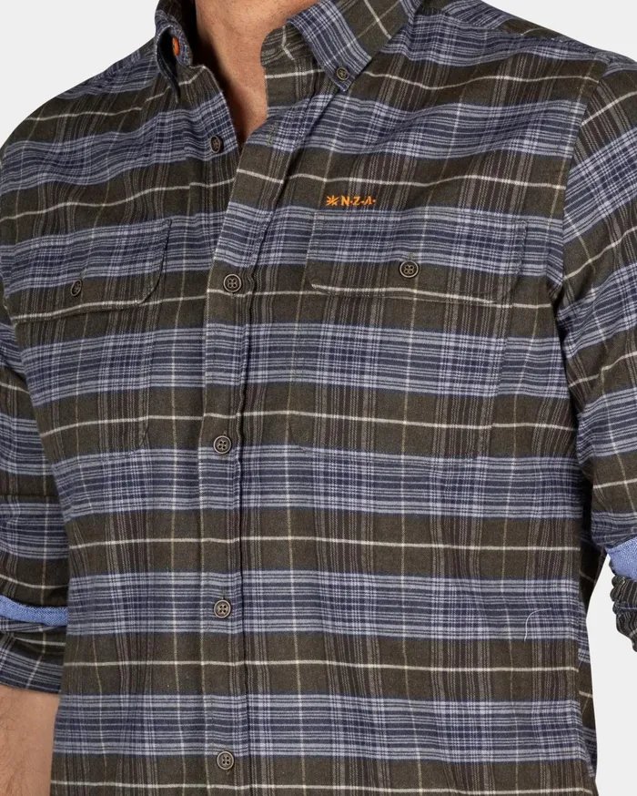 NZA New Zealand Auckland Shirts Green Grey Checked Shirt 8211 Quartz Green 8211 Men