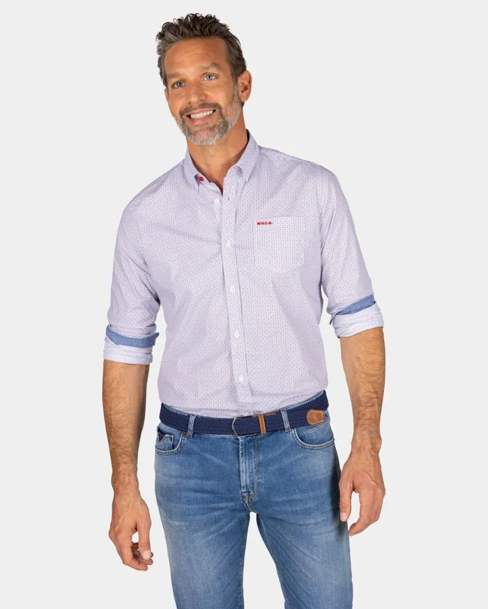 NZA New Zealand Auckland Shirts Light Gray Cotton Shirt 8211 Ecru 8211 Men
