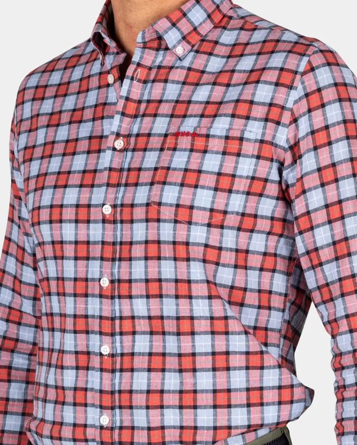 NZA New Zealand Auckland Shirts Red And Blue Checkered Shirt 8211 Midnight Navy 8211 Men