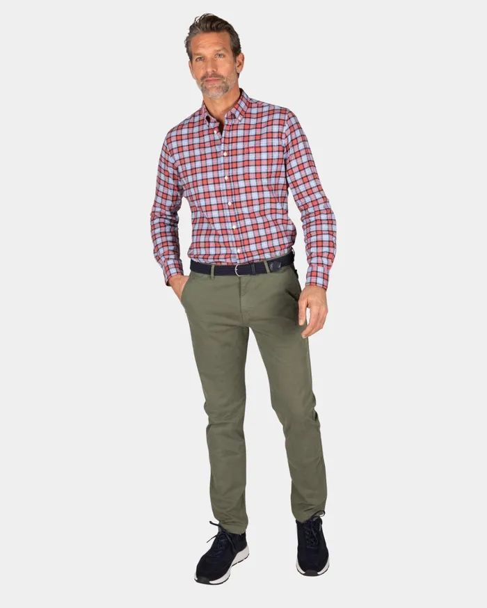 NZA New Zealand Auckland Shirts Red And Blue Checkered Shirt 8211 Midnight Navy 8211 Men