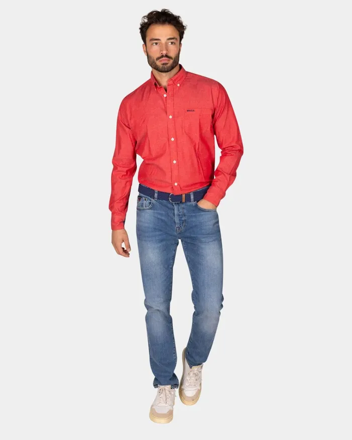 NZA New Zealand Auckland Shirts Red Stretch Cotton Shirt 8211 Reef Red 8211 Men NZA New Zealand Auckland Shirts Red Stretch Cotton Shirt 8211 Reef Red 8211 Men