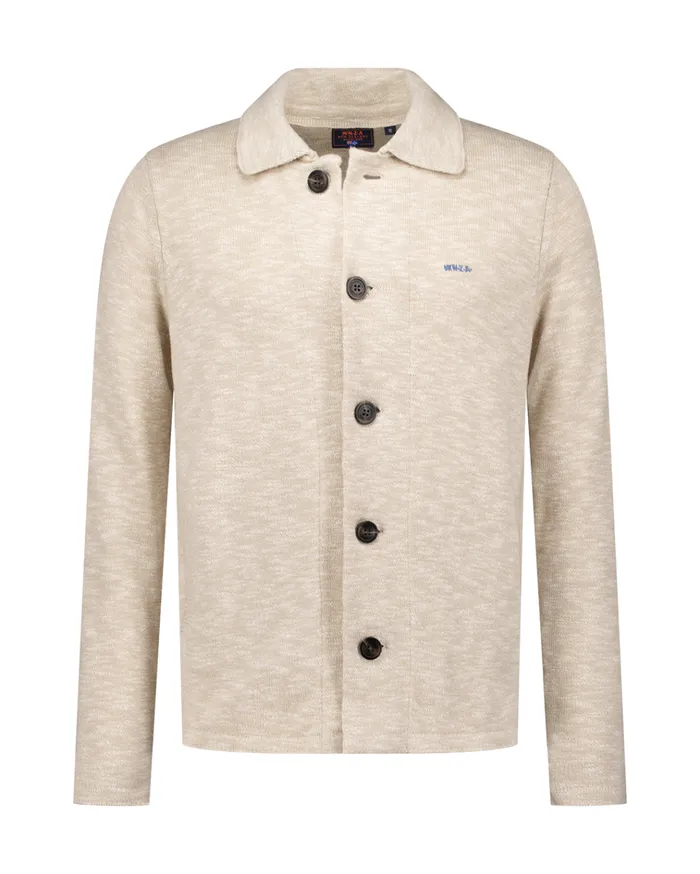NZA New Zealand Auckland Sweatshirts Beige Cotton Overshirt 8211 Dessert Sand 8211 Men