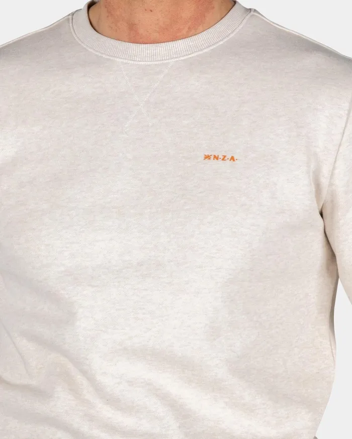 NZA New Zealand Auckland Sweatshirts Ecru Crew Neck Sweater 8211 Powder Sand 8211 Men
