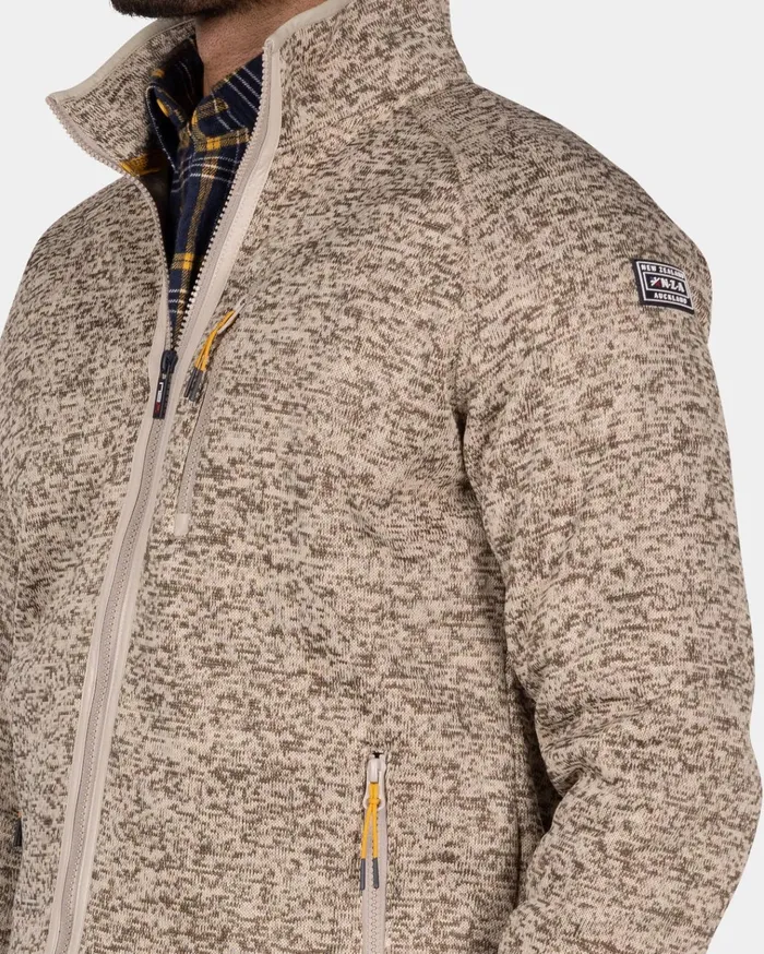 NZA New Zealand Auckland Sweatshirts Light Brown Fleece Cardigan 8211 Chestnut 8211 Men