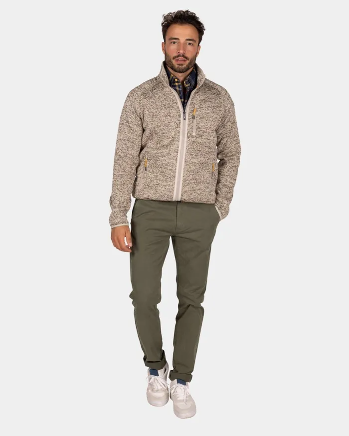 NZA New Zealand Auckland Sweatshirts Light Brown Fleece Cardigan 8211 Chestnut 8211 Men