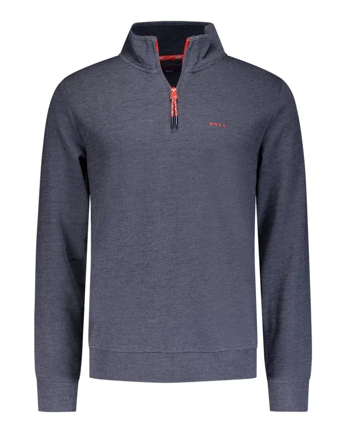 NZA New Zealand Auckland Sweatshirts Navy Fleece Sweater With HalfZip 8211 Winter Navy 8211 Men NZA New Zealand Auckland Sweatshirts Navy Fleece Sweater With HalfZip 8211 Winter Navy 8211 Men