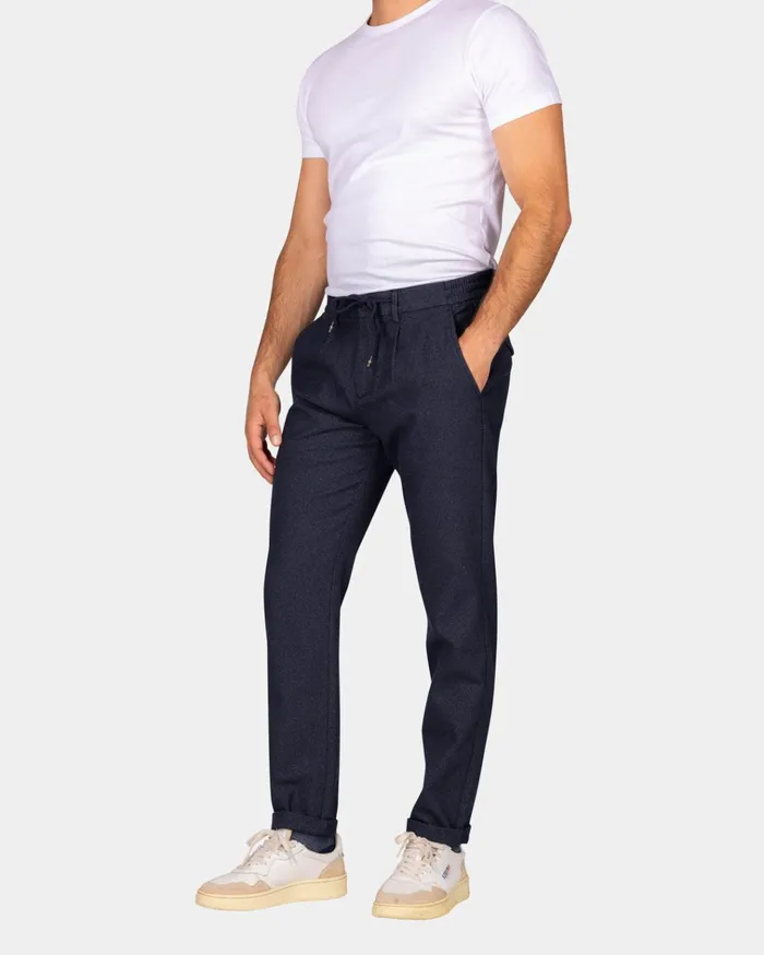 NZA New Zealand Auckland Trousers Dark Blue Dobby Chino 8211 Autumn Navy 8211 Men