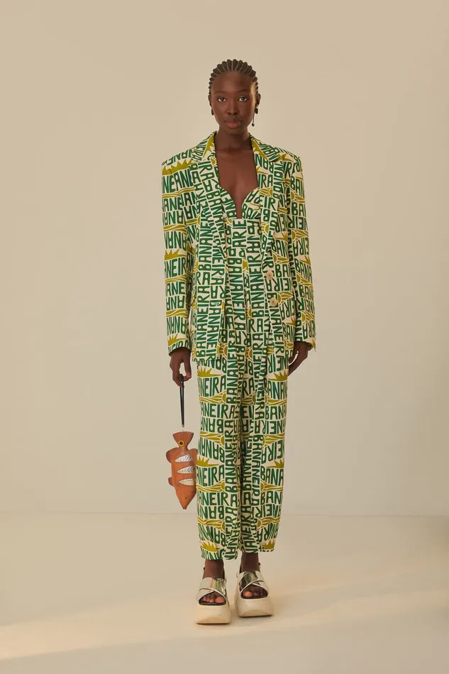 OffWhite Banana Typography Blazer Women Farm Rio Blazers