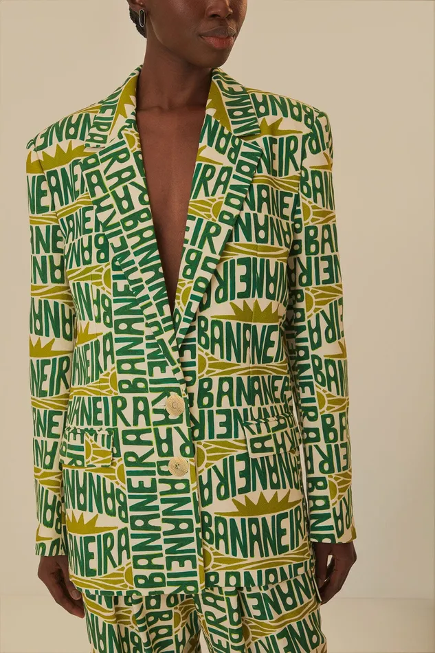 OffWhite Banana Typography Blazer Women Farm Rio Blazers