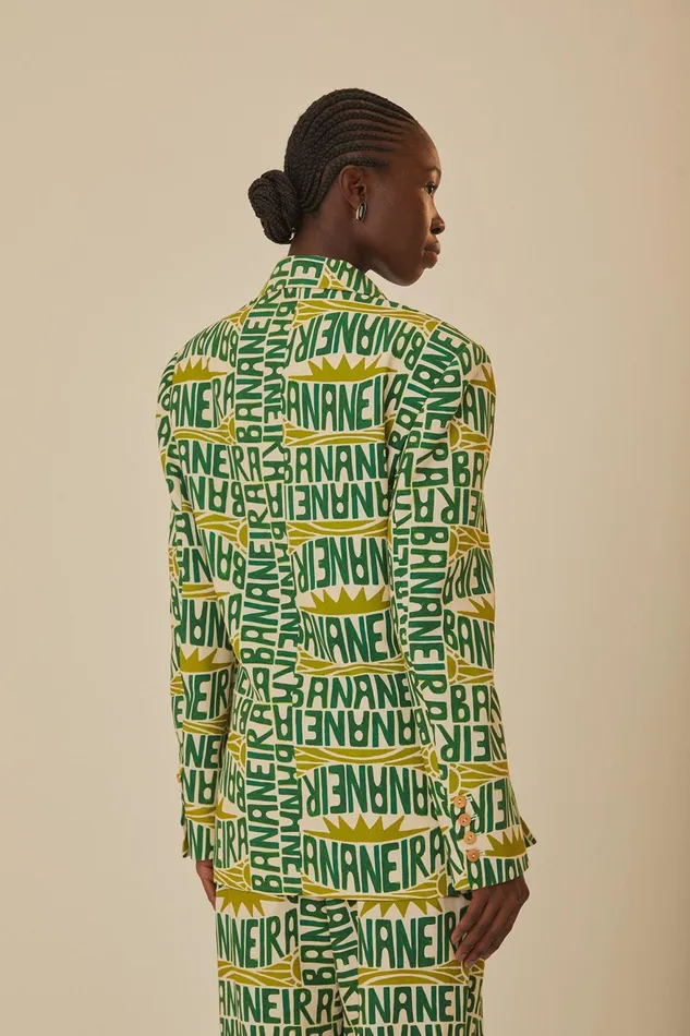 OffWhite Banana Typography Blazer Women Farm Rio Blazers