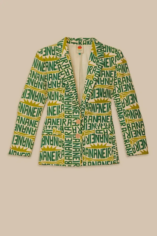 OffWhite Banana Typography Blazer Women Farm Rio Blazers