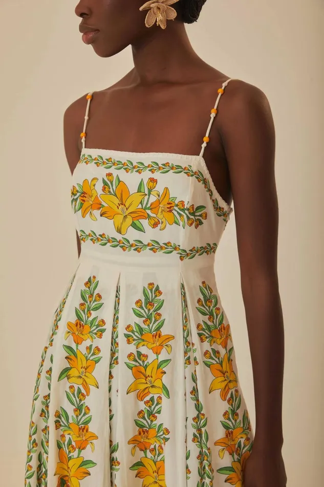 OffWhite Tropical Lightness Sleeveless Maxi Dress Women Farm Rio Maxi Dresses