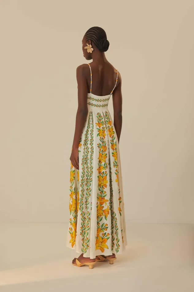 OffWhite Tropical Lightness Sleeveless Maxi Dress Women Farm Rio Maxi Dresses