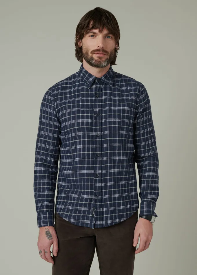 OLIVER FLANNEL SHIRT Vintage Navy Plaid Men Tops Tees Joe8217s Jeans