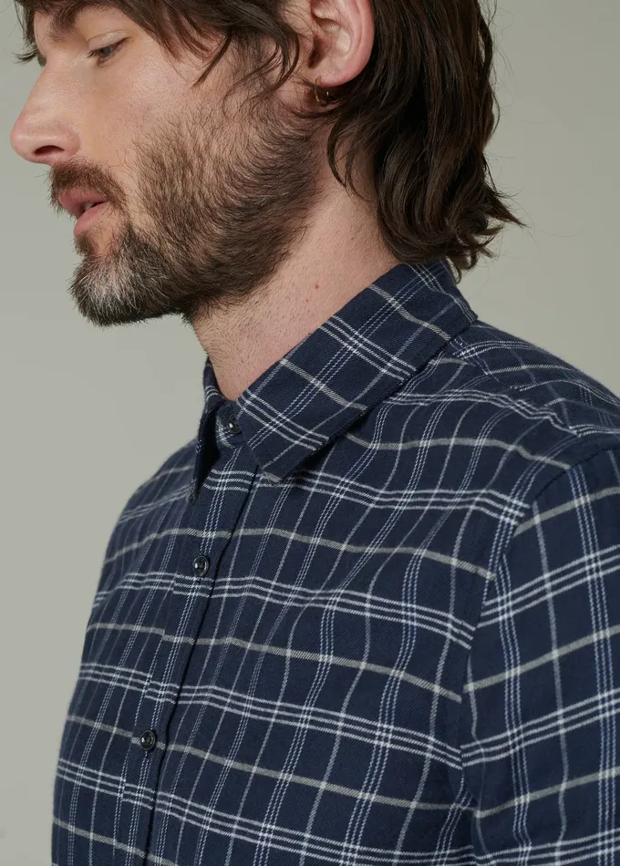 OLIVER FLANNEL SHIRT Vintage Navy Plaid Men Tops Tees Joe8217s Jeans