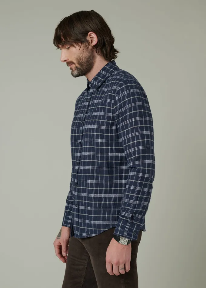OLIVER FLANNEL SHIRT Vintage Navy Plaid Men Tops Tees Joe8217s Jeans