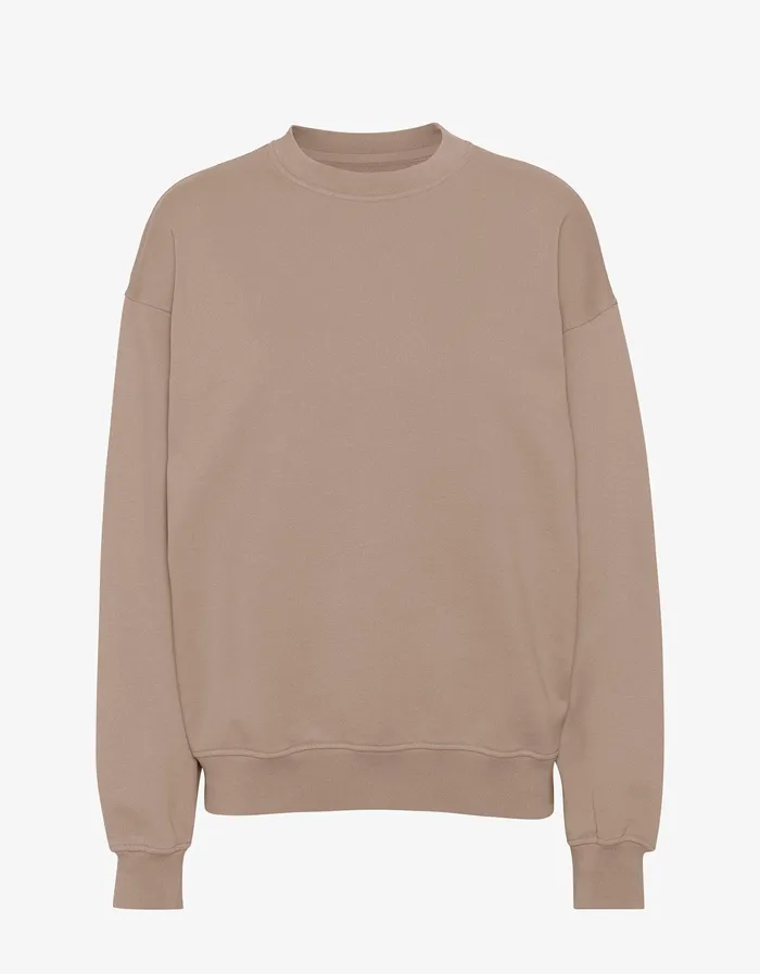 Organic Oversized Crew 8211 Desert Khaki Women Crewneck Sweatshirts Colorfulstandard