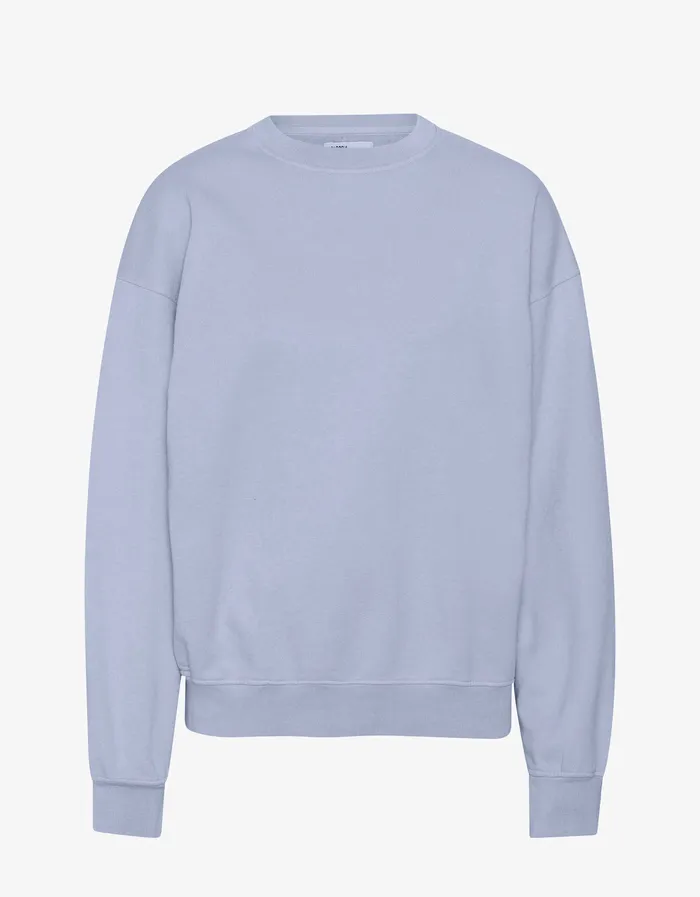 Organic Oversized Crew 8211 Powder Blue Women Crewneck Sweatshirts Colorfulstandard