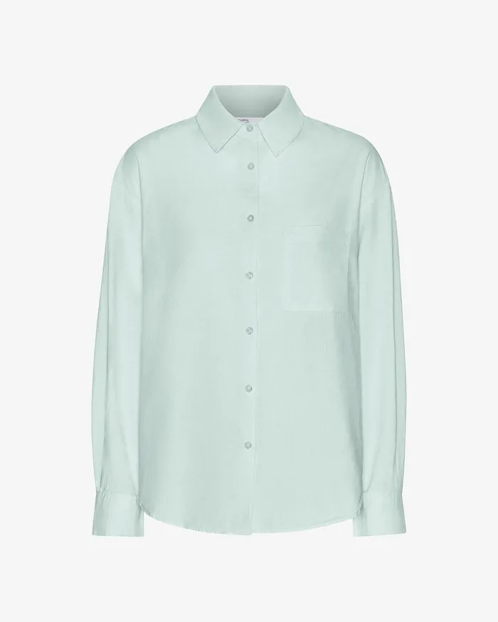 Organic Oversized Shirt 8211 Light Aqua Shirts Colorfulstandard Women