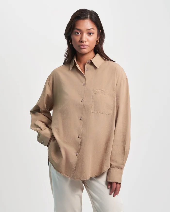 Organic Oversized Shirt 8211 Light Aqua Shirts Colorfulstandard Women