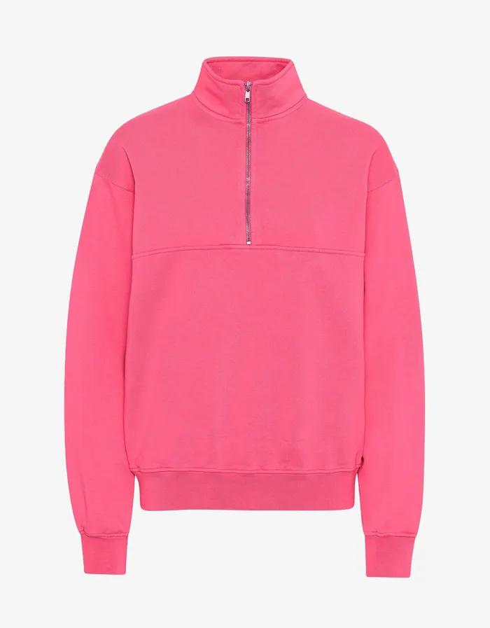 Organic Quarter Zip 8211 Bubblegum Pink Women Quarter Zips Colorfulstandard