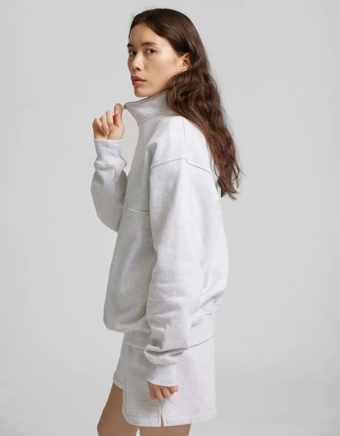 Organic Quarter Zip 8211 Bubblegum Pink Women Quarter Zips Colorfulstandard