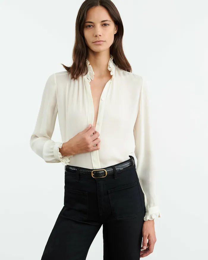 ORIN SHIRT Ivory Women Tops Nili Lotan