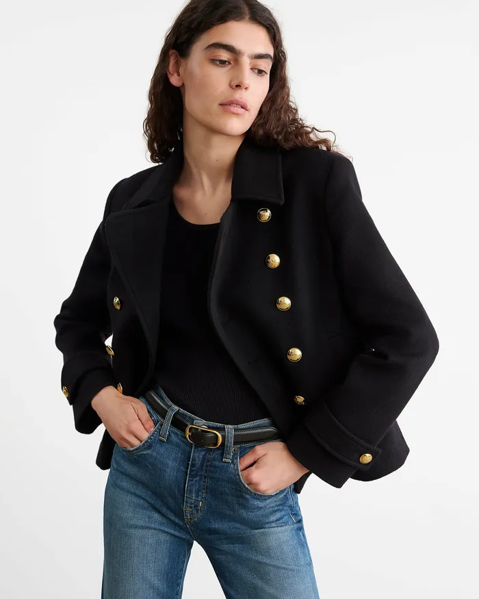 ORNELLA PEACOAT Cocoa Coats and Outerwear Nili Lotan Women