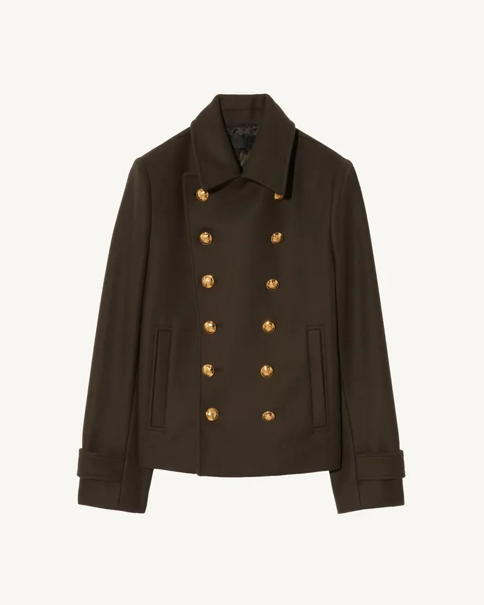 ORNELLA PEACOAT Cocoa Coats and Outerwear Nili Lotan Women
