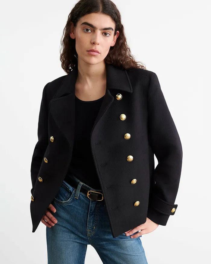 ORNELLA PEACOAT Cocoa Coats and Outerwear Nili Lotan Women