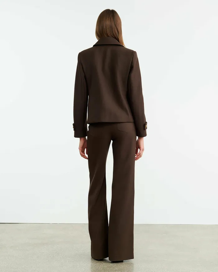 ORNELLA PEACOAT Cocoa Coats and Outerwear Nili Lotan Women