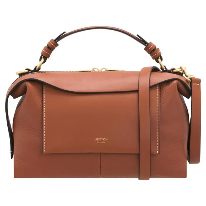 Oroton Crossbody Mica Small Bowler Brandy 8211 Women