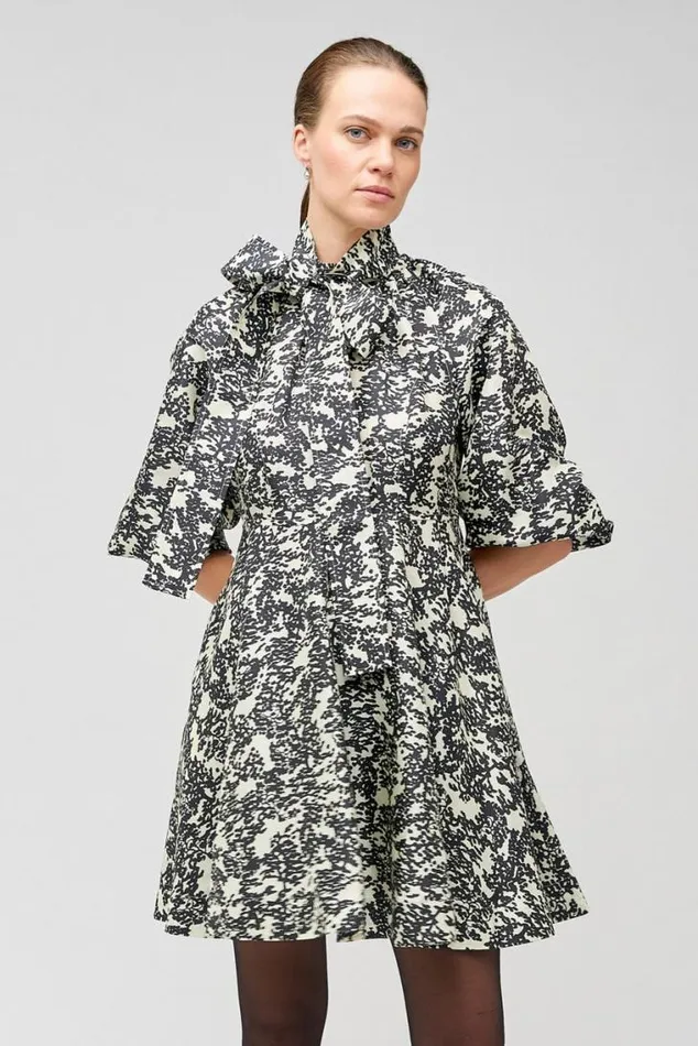Oroton Dresses Juniper Print Short Dress Black 8211 Women