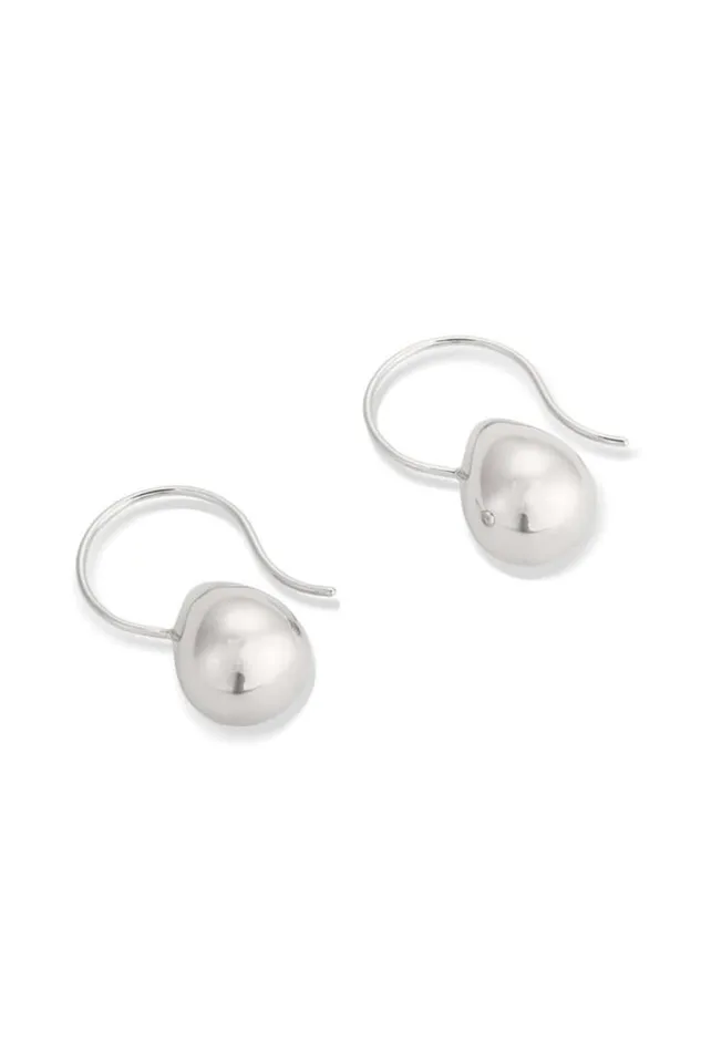 Oroton Earrings Bonnie Tear Drop Bead Earrings Silver 8211 Jewellery