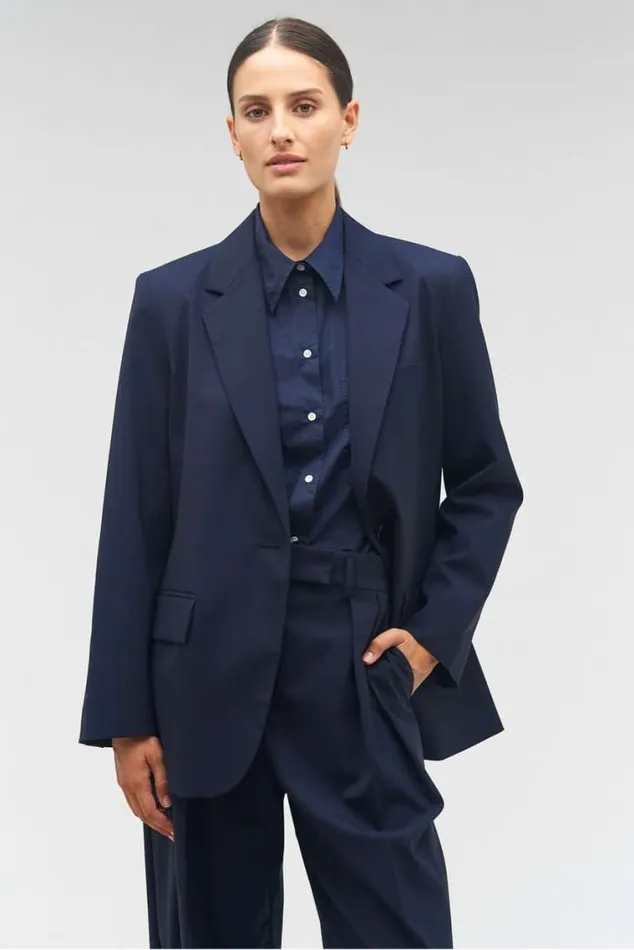 Oroton Jackets and Outerwear Single Breasted Blazer North Sea 8211 Women