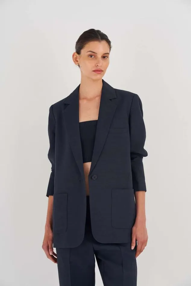 Oroton Jackets and Outerwear Single Breasted Blazer North Sea 8211 Women