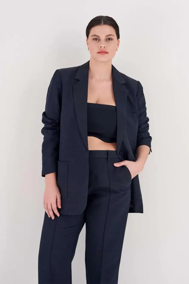 Oroton Jackets and Outerwear Single Breasted Blazer North Sea 8211 Women