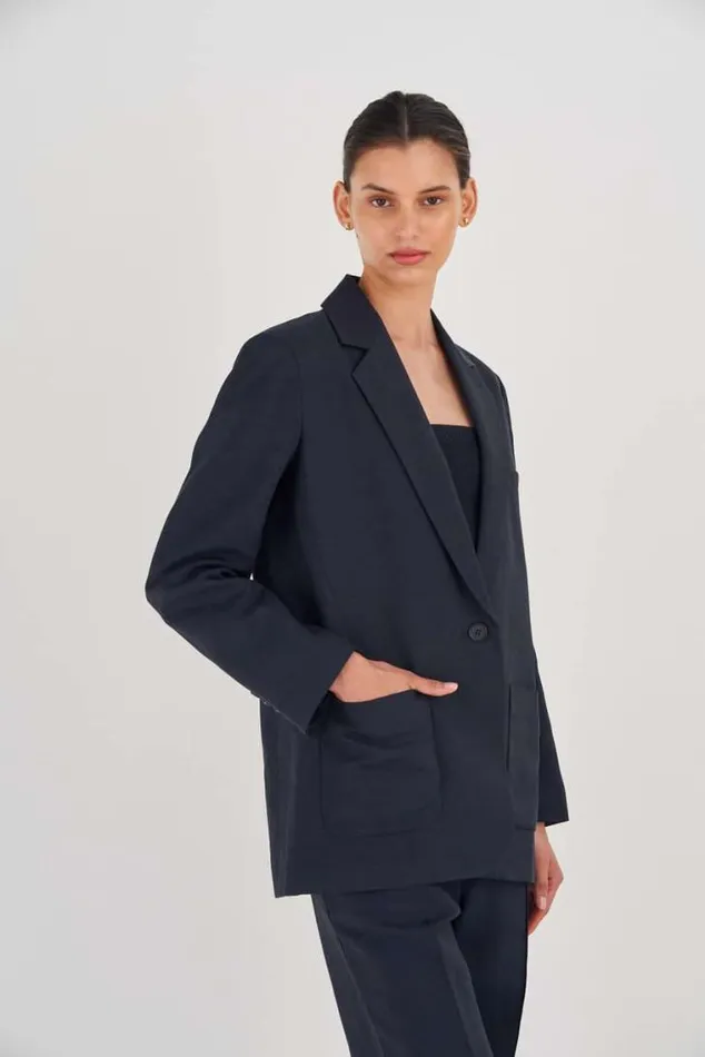 Oroton Jackets and Outerwear Single Breasted Blazer North Sea 8211 Women