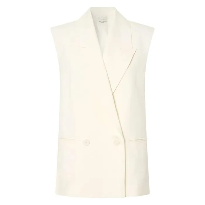 Oroton Jackets and Outerwear Sleeveless Waiter039s Jacket Cream 8211 Women