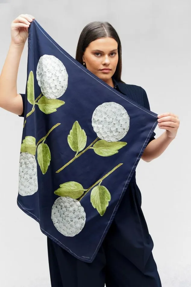 Oroton Scarves Snowball Silk Scarf North Sea 8211 Accessories