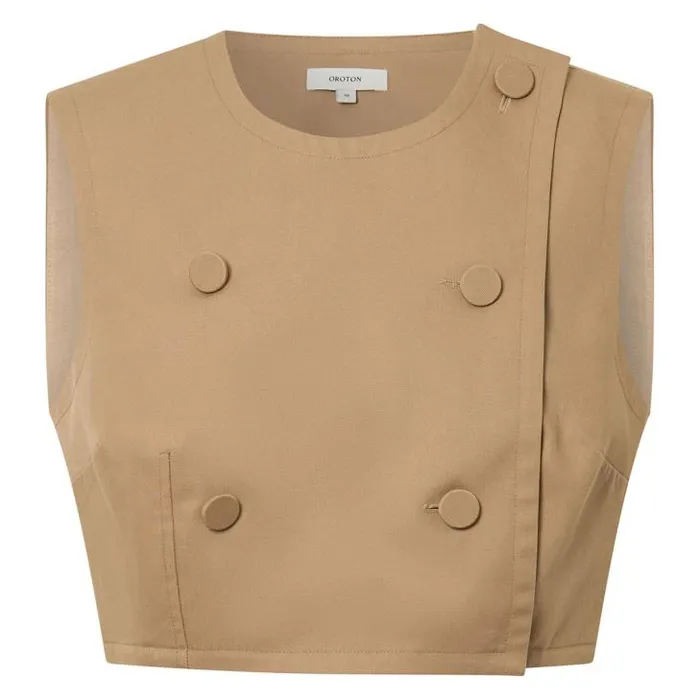 Oroton Sets Sleeveless Utility Top Dark Camel 8211 Women