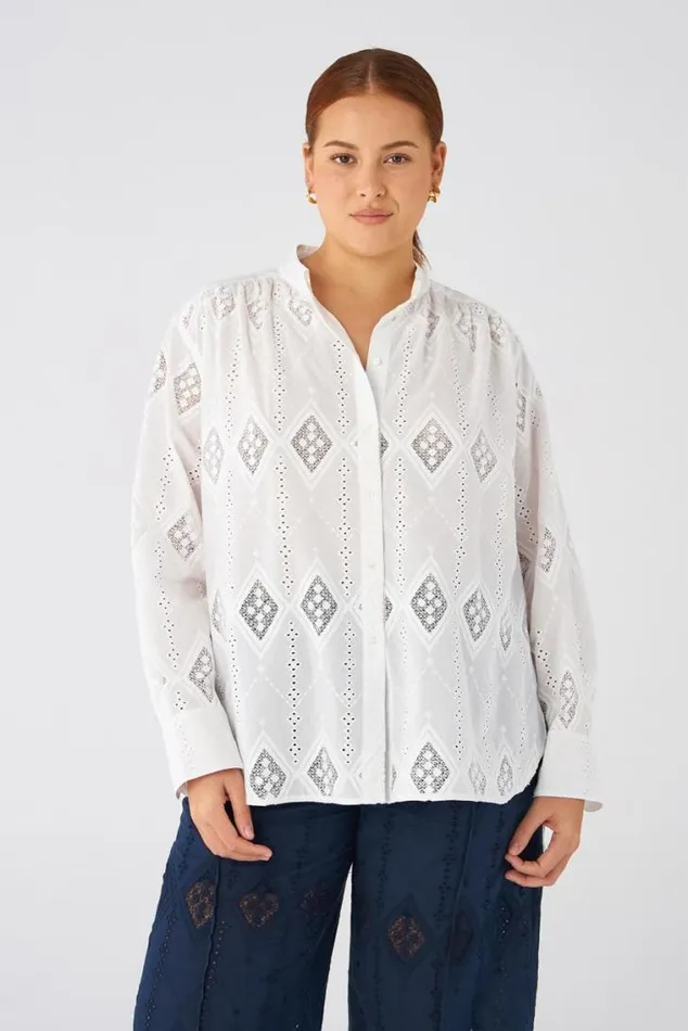 Oroton Tops Diamond Lace Tunic White 8211 Women