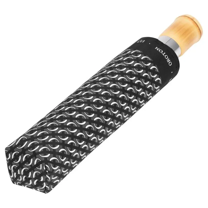 Oroton Umbrellas Bamboo Small Umbrella Blackcream 8211 Accessories