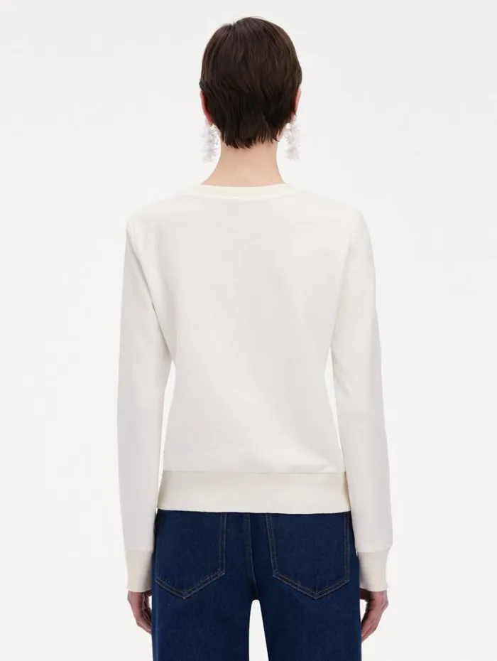 Oscar De La Renta Chrysanthemum Jersey Pullover Yellow Ivory Women Blouses and Knits Oscar De La Renta Chrysanthemum Jersey Pullover Yellow Ivory Women Blouses and Knits