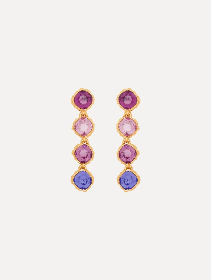 Oscar De La Renta Classic Crystal Strand Earrings Amethyst Multi Women Earrings
