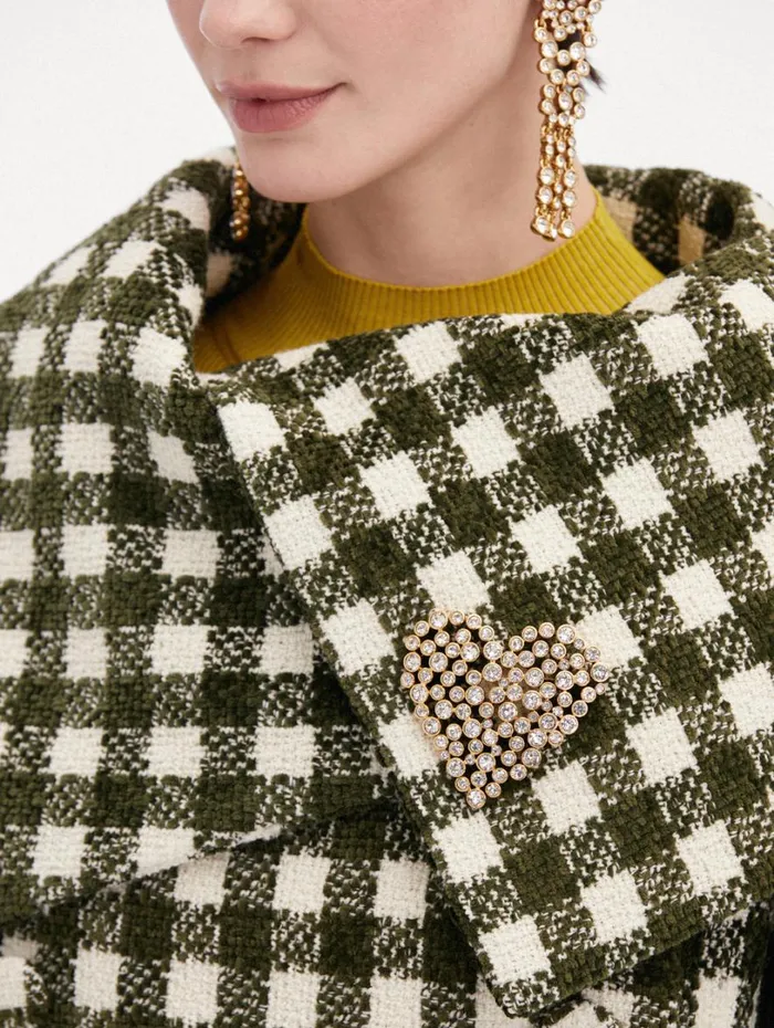 Oscar De La Renta Crystal Heart Brooch Crystal Women Brooches and Hair Accessories Oscar De La Renta Crystal Heart Brooch Crystal Women Brooches and Hair Accessories