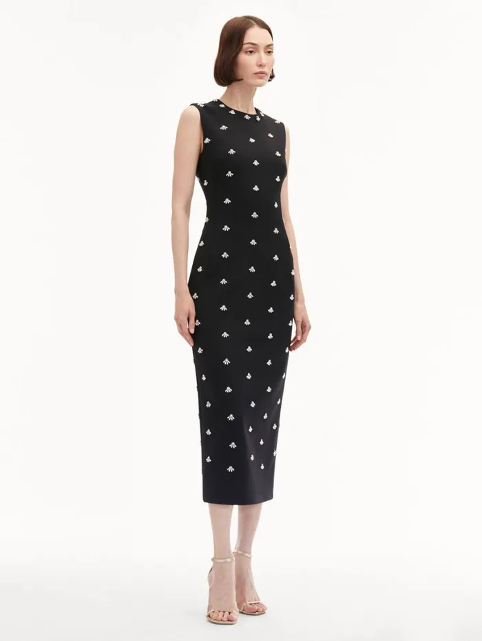 Oscar De La Renta Pearl Cabochon Cocktail Dress Black Women Dresses Oscar De La Renta Pearl Cabochon Cocktail Dress Black Women Dresses