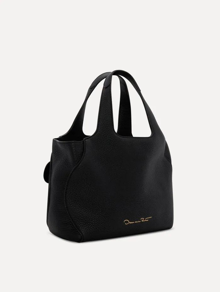 Oscar De La Renta The LaserCut Orchid Mini Topaz Black Women Handbags Oscar De La Renta The LaserCut Orchid Mini Topaz Black Women Handbags