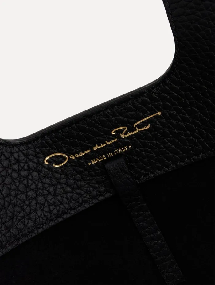 Oscar De La Renta The LaserCut Orchid Mini Topaz Black Women Handbags Oscar De La Renta The LaserCut Orchid Mini Topaz Black Women Handbags